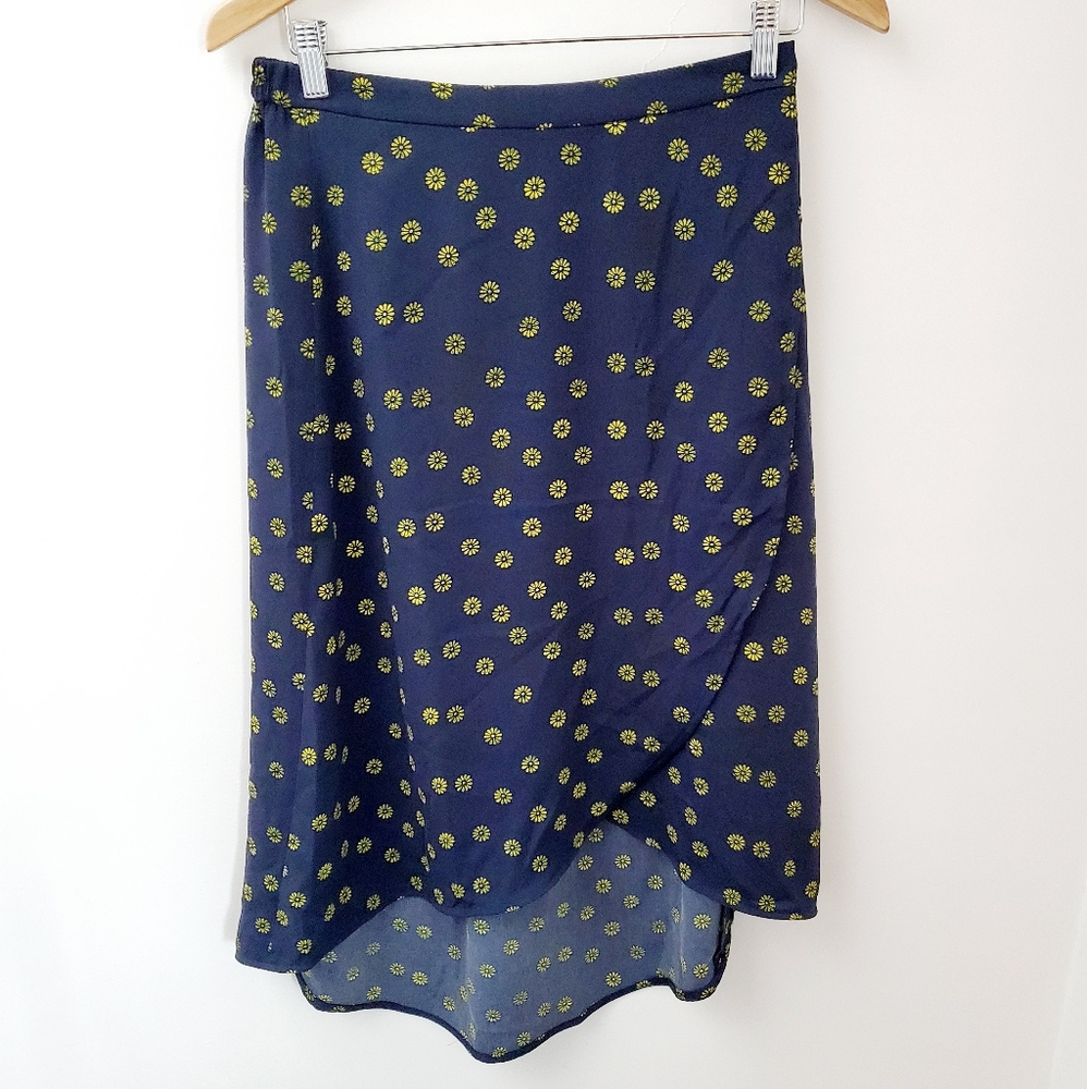J.Crew floral high-low midi skirt size S